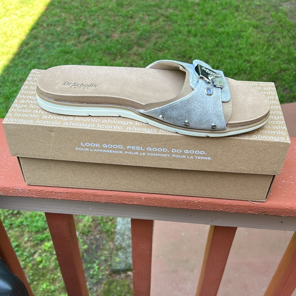 Dr. Scholl's Metallic Silver Nice Iconic Sandal - Picture 4 of 11
